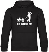 multifanshop Kapuzen Sweatshirt - Bollerwagen - The Walking Dad - Druck weiß - Hoodie