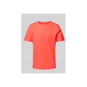 T-Shirt mit geripptem Rundhalsausschnitt