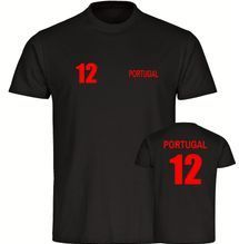 multifanshop Herren T-Shirt - Portugal - Trikot Nummer 12 - Druck rot - Männer