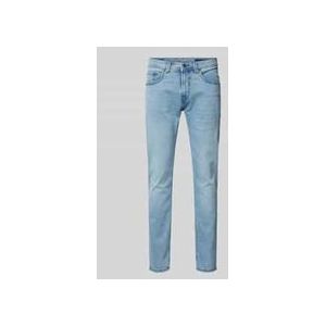 Tapered Fit Jeans mit 5-Pocket-Design Modell 'LYON'