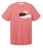 Tom Tailor T-Shirt Gestreiftes Kurzarmshirt mit Rundhalsausschnitt und Foto-Print