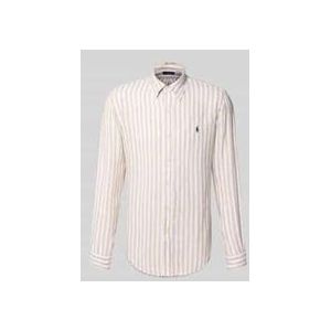 Custom Fit Leinenhemd mit Button-Down-Kragen