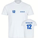 multifanshop Herren T-Shirt - Schalke - Trikot Nummer 12 - Druck blau - Männer
