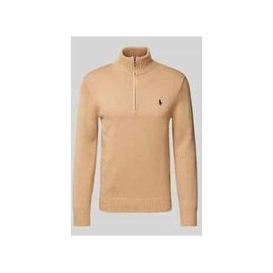 Strickpullover mit Troyer-Kragen