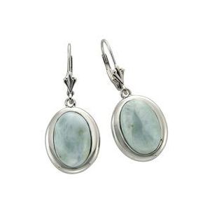 Zeeme Gemstones Ohrringe Silber 925 rhodiniert mit echtem Larimar 14x10mm