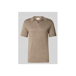 Slim Fit Poloshirt mit V-Ausschnitt Modell 'Ecovero'