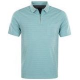 Hajo Shirt Gestreiftes Kurzarm-Poloshirt Softknit mit verdecktem Reißverschluss und Brusttasche in Regular Fit