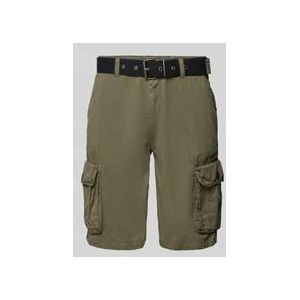 Regular Fit Cargoshorts mit Stoffgürtel Modell 'DURRAS'