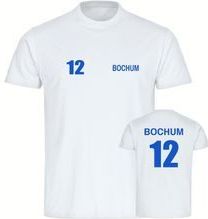multifanshop Herren T-Shirt - Bochum - Trikot Nummer 12 - Druck blau - Männer