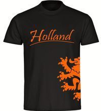 multifanshop Kinder T-Shirt - Holland - Löwe seitlich - Druck orange - Kind