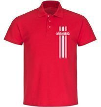 multifanshop Poloshirt - Nürnberg - Streifen - Druck weiß - Polo