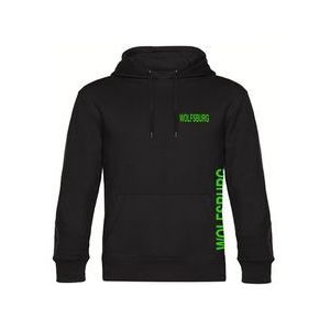 multifanshop Kapuzen Sweatshirt - Wolfsburg - Brust & Seite - Druck grün - Hoodie