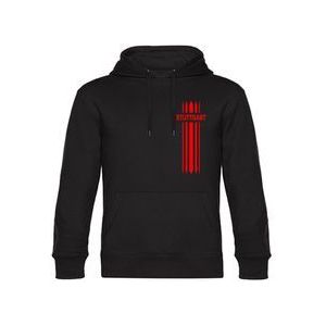 multifanshop Kapuzen Sweatshirt - Stuttgart - Streifen - Druck rot - Hoodie