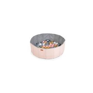 Moni Bällebad faltbar mit 90 Spielbälle 7 cm Durchmesser, Schutzrand, Kinderpool rosa