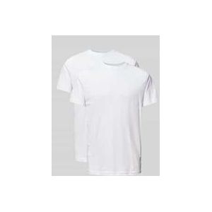 T-Shirt mit geripptem Rundhalsausschnitt