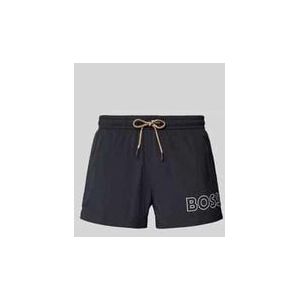 Relaxed Fit Badeshorts mit Label-Print Modell 'Mooneye'