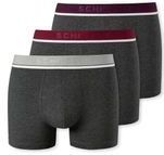 Schiesser Boxershorts Shorts im 3 Pack Organic Cotton mit Webgummibund in graumeliert