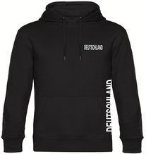 multifanshop Kapuzen Sweatshirt - Deutschland - Brust & Seite - Druck weiß - Hoodie