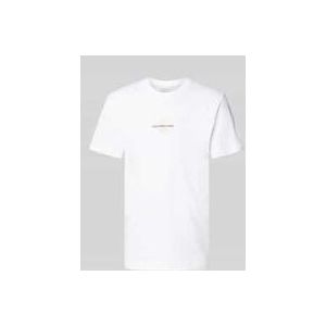 T-Shirt mit Rundhalsausschnitt und Label-Stitching