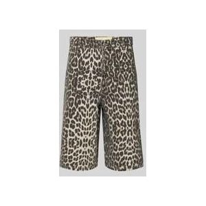 Leo-Print Baggy Jeans Shorts mit Gürtelschlaufen - Jorts