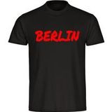 multifanshop Herren T-Shirt - Berlin rot - Textmarker - Druck gold metallic - Männer