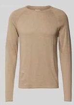Longsleeve mit geripptem Rundhalsausschnitt Modell 'BREEZE'