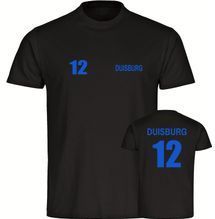multifanshop Herren T-Shirt - Duisburg - Trikot Nummer 12 - Druck blau - Männer