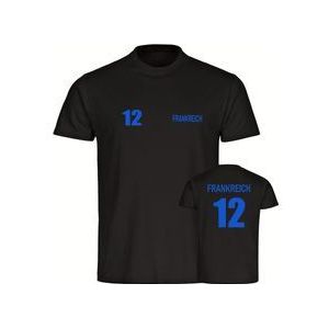 multifanshop Herren T-Shirt - Frankreich - Trikot Nummer 12 - Druck blau - Männer