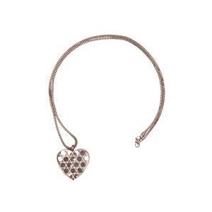Steuer Modeschmuck Anhänger mit Kette Metal Herz rotgoldfarben gefüllt mit Kristall