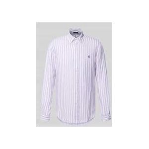 Custom Fit Leinenhemd mit Button-Down-Kragen