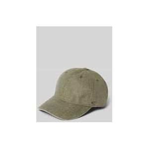 Leinenbasecap mit Logo-Stitching