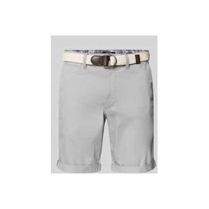 Slim Fit Bermudas mit Gürtel