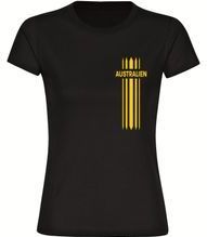 multifanshop Damen T-Shirt - Australien - Streifen - Druck gelb - Frauen