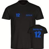 multifanshop Kinder T-Shirt - Berlin blau - Trikot Nummer 12 - Druck blau - Kind