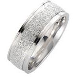 Zeeme Stainless Steel Ring Edelstahl gesandet glanz