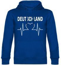 multifanshop Kapuzen Sweatshirt - Deutschland - Herzschlag - Druck weiß - Hoodie