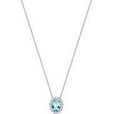 Zeeme Gemstones Collier 375/- Weißgold Zirkonia und Blautopas