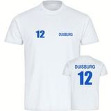 multifanshop Herren T-Shirt - Duisburg - Trikot Nummer 12 - Druck blau - Männer
