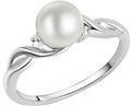 Zeeme Pearls Ring Silber 925 rhodiniert mit weißer Perle & Zirkonia