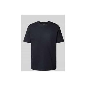 T-Shirt mit geripptem Rundhalsausschnitt Modell 'Fisher'