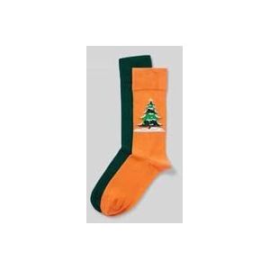Socken mit Motiv-Stitching im 2er-Pack