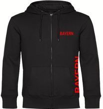 multifanshop Kapuzen Sweatshirt Jacke - Bayern - Brust & Seite - Druck rot - Sweat