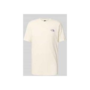 T-Shirt mit geripptem Rundhalsausschnitt