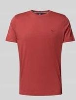 T-Shirt mit geripptem Rundhalsausschnitt