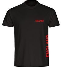 multifanshop Herren T-Shirt - England - Brust & Seite - Druck rot - Männer