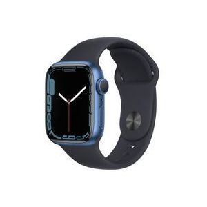 Apple Watch Series 7 (2021) GPS 41 mm - Aluminium Blau - Sportarmband Schwarz