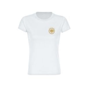 multifanshop Damen T-Shirt - Germany - Adler Retro Gold - Druck gold metallic - Frauen