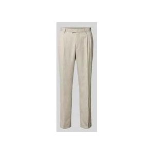Regular Fit Bundfaltenhose mit Strukturmuster