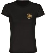 multifanshop Damen T-Shirt - Germany - Adler Retro Gold - Druck gold metallic - Frauen
