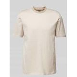 T-Shirt mit geripptem Rundhalsausschnitt Modell 'Thompson'